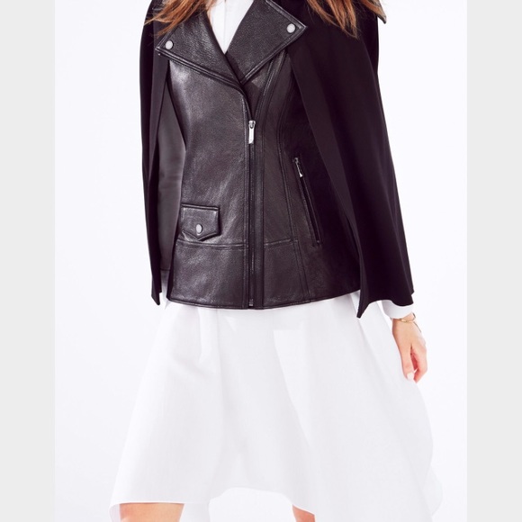Bcbgmaxazria real leather cape vest coat - Picture 3 of 7
